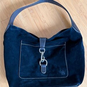 Dooney & Bourke Navy Suede Hobo Bag